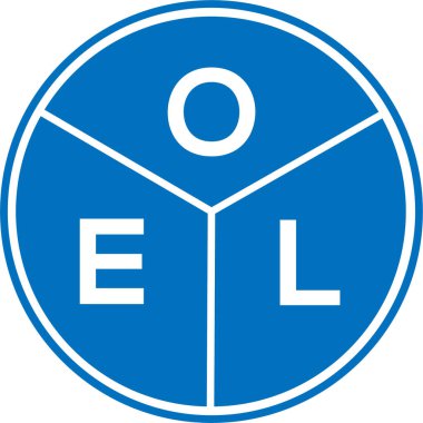 Beyaz arka planda OEL harfli logo tasarımı. OEL yaratıcı harflerin baş harfleri logo kavramı. OEL harf tasarımı.