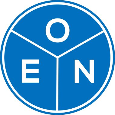 Beyaz arkaplanda OEN harfli logo tasarımı. Yaratıcı harflerin baş harfleri logo konsepti. OEN harf tasarımı.