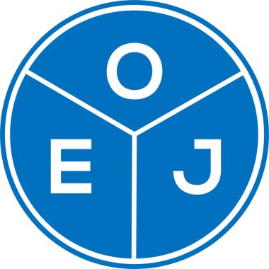 Beyaz arka planda OEJ harf logosu tasarımı. OEJ yaratıcı harflerin baş harfleri logo kavramı. OEJ harf tasarımı.