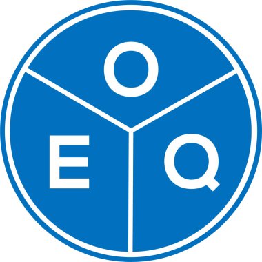 Beyaz arka planda OEQ harfi logo tasarımı. OEQ yaratıcı harflerin baş harfleri logo kavramı. OEQ harf tasarımı.