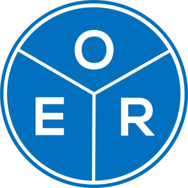 Beyaz arka planda OER harf logosu tasarımı. Yaratıcı harflerin baş harfleri logo kavramı. OER harf tasarımı.