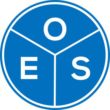 Beyaz arkaplanda OES harfli logo tasarımı. OES yaratıcı harflerin baş harfleri logo kavramı. OES harf tasarımı.