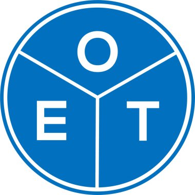 Beyaz arka planda OET harfi logo tasarımı. OET yaratıcı harflerin baş harfleri logo kavramı. OET harf tasarımı.