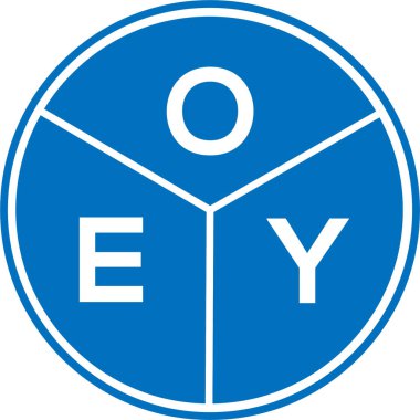 Beyaz arka planda OEY harfi logo tasarımı. Yaratıcı harflerin baş harfleri logo konsepti. OEY harf tasarımı.