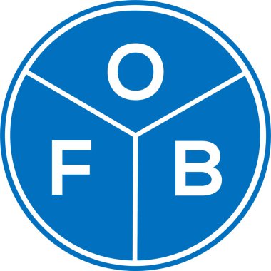Beyaz arka planda OFB harfi logo tasarımı. OFB yaratıcı harflerin baş harfleri logo kavramı. OFB harf tasarımı.