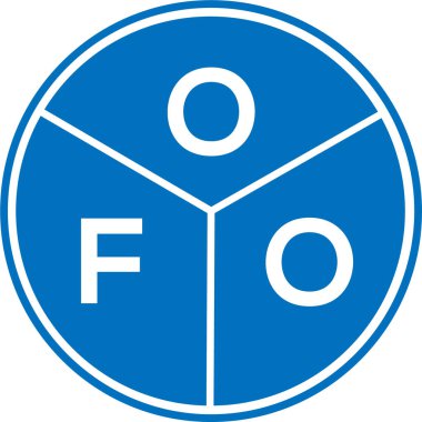 Beyaz arka planda OFO harfi logosu tasarımı. OFO yaratıcı harflerin baş harfleri logo konsepti. OFO harf tasarımı.
