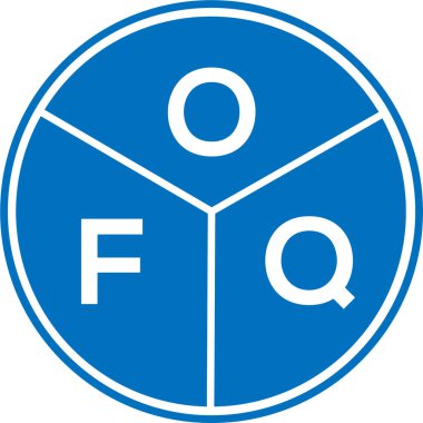 Beyaz arka planda OFQ harfi logo tasarımı. OFQ yaratıcı harflerin baş harfleri logo kavramı. OFQ harf tasarımı.
