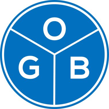 Beyaz arka planda OGB harf logosu tasarımı. OGB yaratıcı harfler logosu konsepti. OGB harf tasarımı.