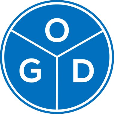 Beyaz arka planda OGD harf logosu tasarımı. OGD yaratıcı harflerin baş harfleri logo kavramı. OGD harf tasarımı.