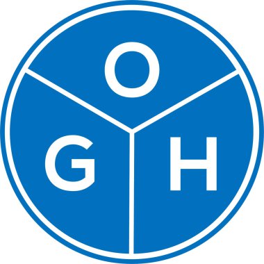 Beyaz arka planda OGH harfli logo tasarımı. Yaratıcı harflerin baş harfleri logo konsepti. OGH harf tasarımı.