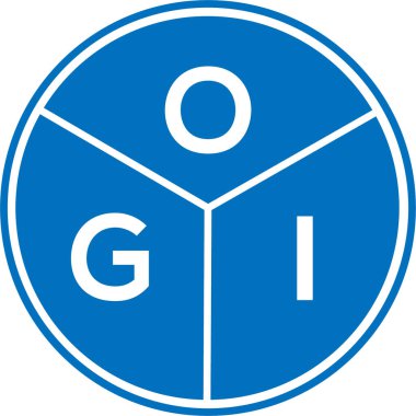 Beyaz arka planda OGI harf logosu tasarımı. OGI yaratıcı harfler logosu konsepti. OGI harf tasarımı.