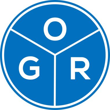Beyaz arka planda OGR harf logosu tasarımı. OGR yaratıcı harflerin baş harfleri logo kavramı. OGR harf tasarımı.