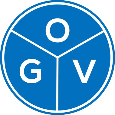 Beyaz arka planda OGV harf logosu tasarımı. OGV yaratıcı harflerin baş harfleri logo kavramı. OGV harf tasarımı.