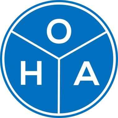 Beyaz arka planda OHA harf logosu tasarımı. Yaratıcı harflerin baş harfleri logo konsepti. OHA harf tasarımı.