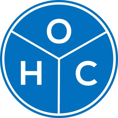 Beyaz arka planda OHC harf logosu tasarımı. OHC yaratıcı harflerin baş harfleri logo kavramı. OHC harf tasarımı.