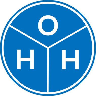 Beyaz arka planda harf logosu tasarımı. Yaratıcı harflerin baş harfleri logo konsepti. OHH harf tasarımı.