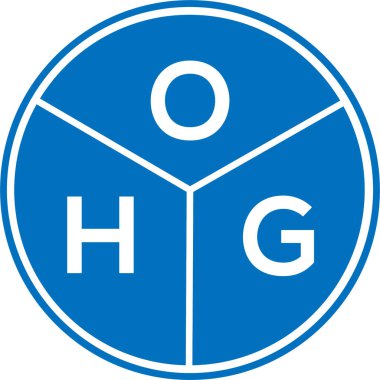 Beyaz arka planda OHG harf logosu tasarımı. OHG yaratıcı harflerin baş harfleri logo kavramı. OHG harf tasarımı.