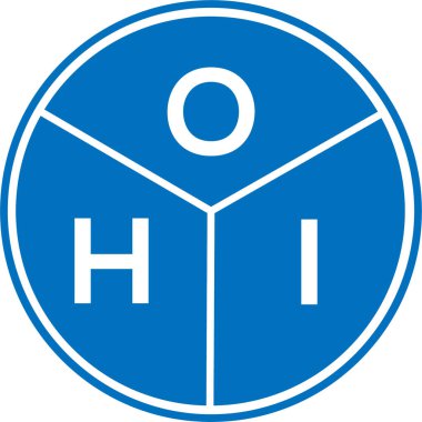 Beyaz arka planda harf logosu tasarımı. Yaratıcı harflerin baş harfleri logo konsepti. OHI harf tasarımı.