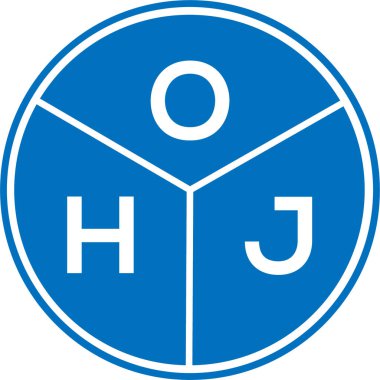Beyaz arka planda OHJ harf logosu tasarımı. OHJ yaratıcı harflerin baş harfleri logo kavramı. OHJ harf tasarımı.