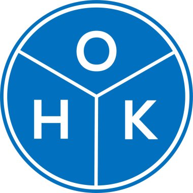 Beyaz arka planda OHK harf logosu tasarımı. OHK yaratıcı harflerin baş harfleri logo kavramı. OHK harf tasarımı.