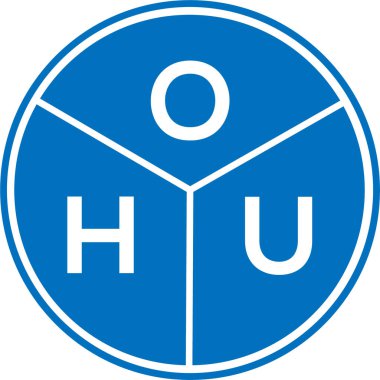Beyaz arka planda OHU harf logosu tasarımı. YTD yaratıcı harflerin baş harfleri logo konsepti. YTD harf tasarımı.