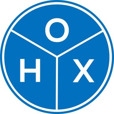 Beyaz arkaplanda OHX harf logosu tasarımı. OHX yaratıcı harflerin baş harfleri logo kavramı. OHX harf tasarımı.