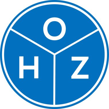 Beyaz arka planda OHZ harf logosu tasarımı. OHZ yaratıcı harflerin baş harfleri logo kavramı. OHZ harf tasarımı.
