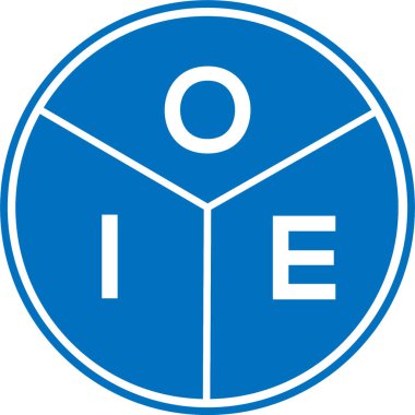 Beyaz arka planda OIE harf logosu tasarımı. OIE yaratıcı harflerin baş harfleri logo kavramı. OIE harf tasarımı.
