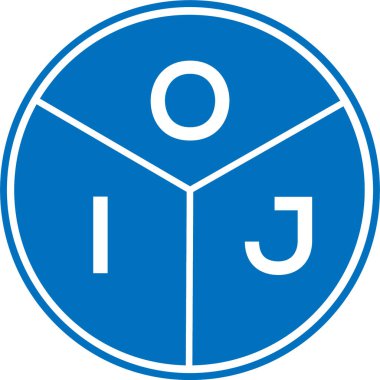 Beyaz arka planda OIJ harf logosu tasarımı. OIJ yaratıcı harflerin baş harfleri logo kavramı. OIJ harf tasarımı.
