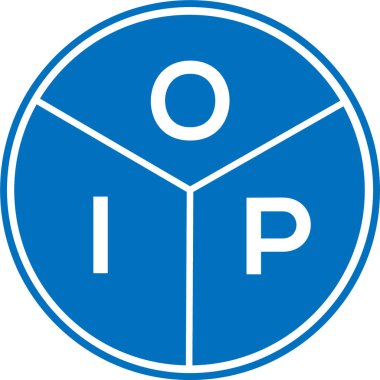 Beyaz arkaplanda OIP harfi logosu tasarımı. OIP yaratıcı harfler logosu konsepti. OIP harf tasarımı.