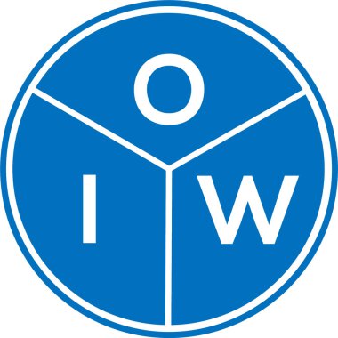 Beyaz arka planda OIW harf logosu tasarımı. OIW yaratıcı harflerin baş harfleri logo kavramı. OIW harf tasarımı.
