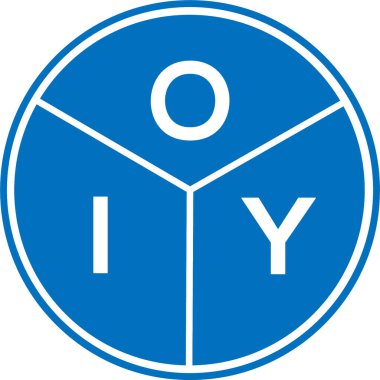 Beyaz arka planda OIY harf logosu tasarımı. OIY yaratıcı harflerin baş harfleri logo kavramı. OIY harf tasarımı.