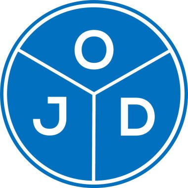Beyaz arka planda OJD harf logosu tasarımı. OJD yaratıcı harflerin baş harfleri logo kavramı. OJD harf tasarımı.