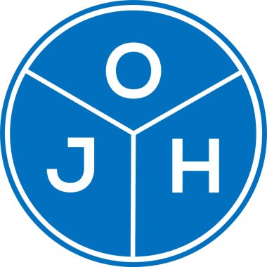 Beyaz arka planda OJH harf logosu tasarımı. OJH yaratıcı harflerin baş harfleri logo kavramı. OJH harf tasarımı.