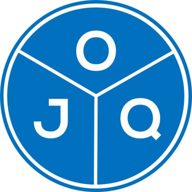 Beyaz arka planda OJQ harfi logo tasarımı. OJQ yaratıcı harflerin baş harfleri logo kavramı. OJQ harf tasarımı.