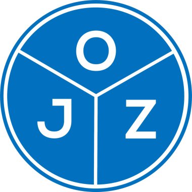 Beyaz arka planda OJZ harfi logo tasarımı. OJZ yaratıcı harf logosu konsepti. OJZ harf tasarımı.