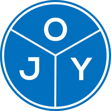 Beyaz arka planda OJY harf logosu tasarımı. OJY yaratıcı harflerin baş harfleri logo kavramı. OJY harf tasarımı.