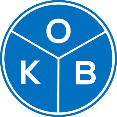 Beyaz arka planda OKB harfi logo tasarımı. OKB yaratıcı harflerin baş harfleri logo kavramı. OKB harf tasarımı.