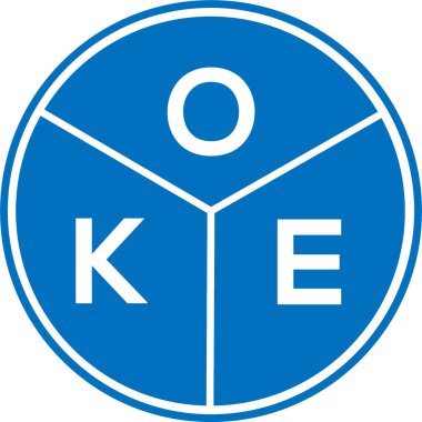 Beyaz arkaplanda OKE harf logosu tasarımı. OKE yaratıcı harflerin baş harfleri logo kavramı. OKE harf tasarımı.