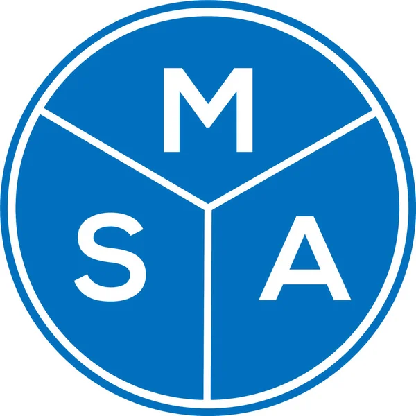 Beyaz arka planda MSA harf logosu tasarımı. MSA yaratıcı harfler logosu konsepti. MSA harf tasarımı.