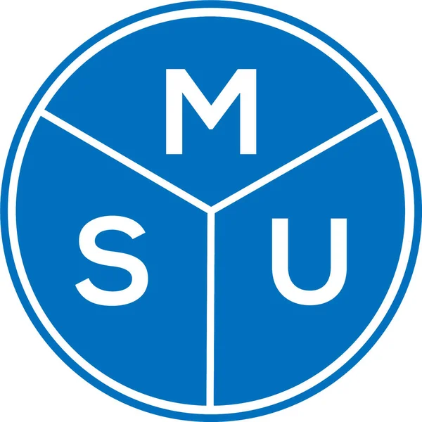 Msu白底字母标识设计 Msu创意的首字母首字母标识概念 Msu字母设计 — 图库矢量图片
