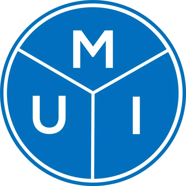 Mui Brev Logotyp Design Vit Bakgrund Mui Kreativa Initialer Brev — Stock vektor