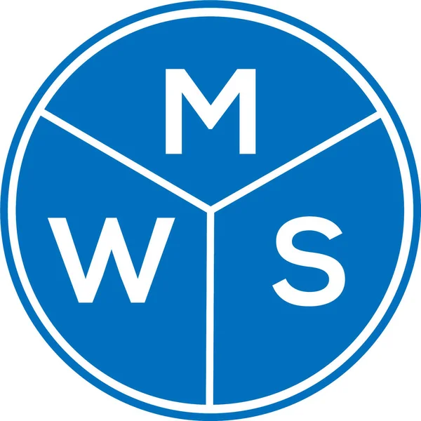 白色背景的Mws字母标识设计 Mws创意的首字母首字母标识概念 Mws字母设计 — 图库矢量图片