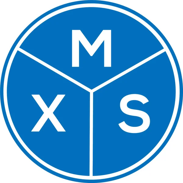 Beyaz arkaplanda MXS harf logosu tasarımı. MXS yaratıcı harf logosu konsepti. MXS harf tasarımı.