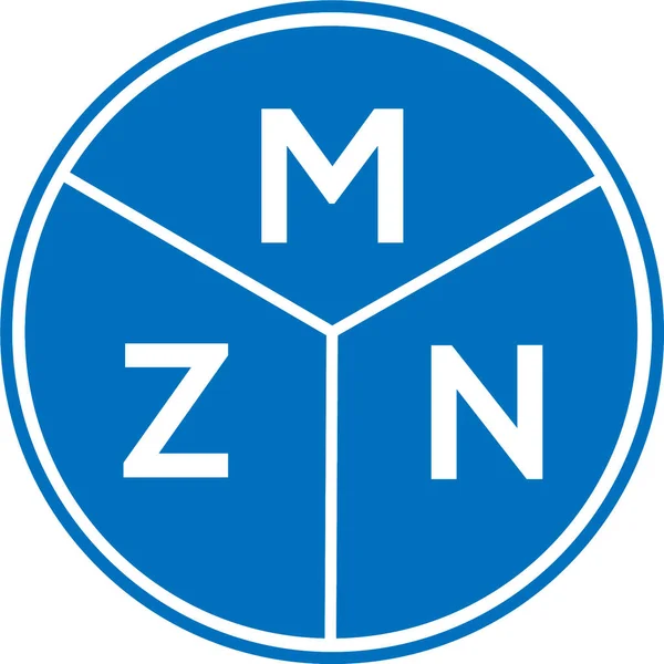 Mzn Buchstabe Logo Design Auf Weißem Hintergrund Mzn Kreative Initialen — Stockvektor
