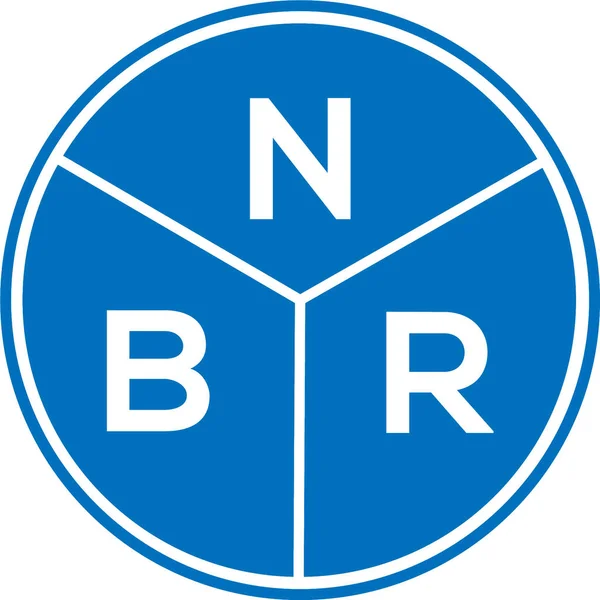 Nbr Brev Logotyp Design Vit Bakgrund Nbr Kreativa Initialer Brev — Stock vektor