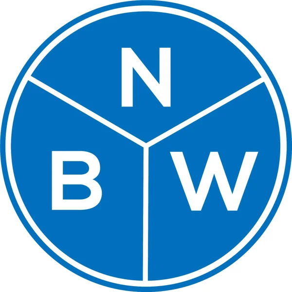 Nbw Logo Ontwerp Witte Achtergrond Nbw Creatieve Initialen Letter Logo — Stockvector