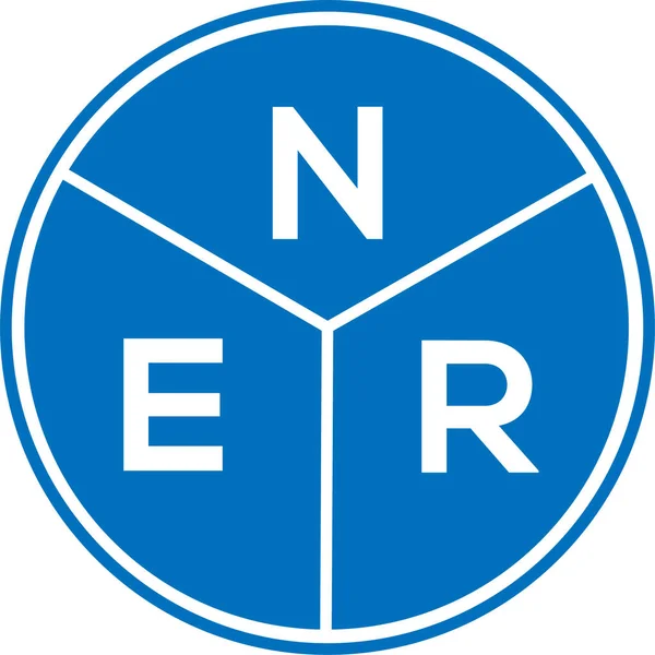 Ner Letter Logo Design White Background Ner Creative Initials Letter — Stock Vector