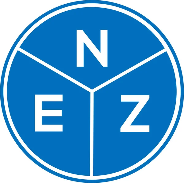 Design Logotipo Carta Nez Fundo Branco Nez Iniciais Criativas Conceito — Vetor de Stock