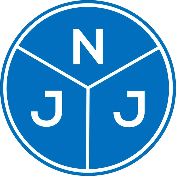 Σχεδιασμός Λογότυπου Γραμμάτων Njj Λευκό Φόντο Δημιουργικά Αρχικά Του Njj — Διανυσματικό Αρχείο
